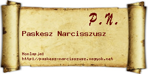 Paskesz Narcisszusz névjegykártya